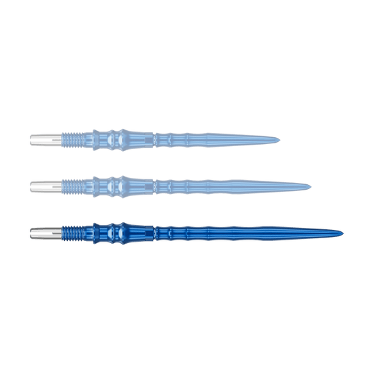 Target Japan Premium Swiss Point dartpunten - Blauw Das Bild zeigt eine blaue Dartspitze. Die Spitze ist 40 mm lang.