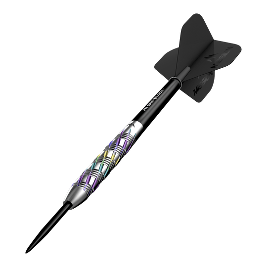 Mission Shuriken stalen pijlen Mission Shuriken Steeldarts werden auf diesem Foto dargestellt. Die Steeldarts sind gut sichtbar und detailliert abgebildet.