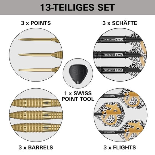 Target Bolide Envy 05 Swiss Point stalen dartpijlen Das Bild zeigt die Target Bolide Envy 05 Swiss Point Steeldarts. Die Darts liegen deutlich sichtbar auf einem dunklen Hintergrund.
