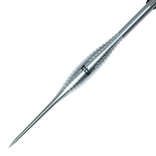 Die Abbildung präsentiert die Caliburn TTD Complete Titanium T2 Silver Steeldarts - 6g. Diese Steeldarts bieten optimale Performance und stilvolles Design.
