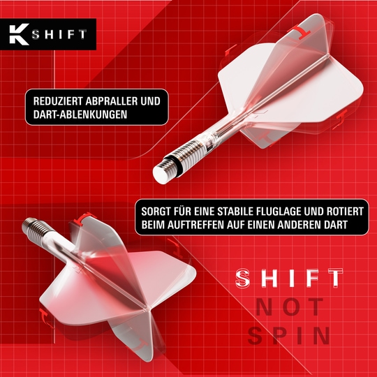 Target K-Shift nr. 6 vluchten - wit Auf dem Bild sieht man die Target K-Shift No6 Flights in Weiß. Dies sind Flights für Darts in einem weißen Design.