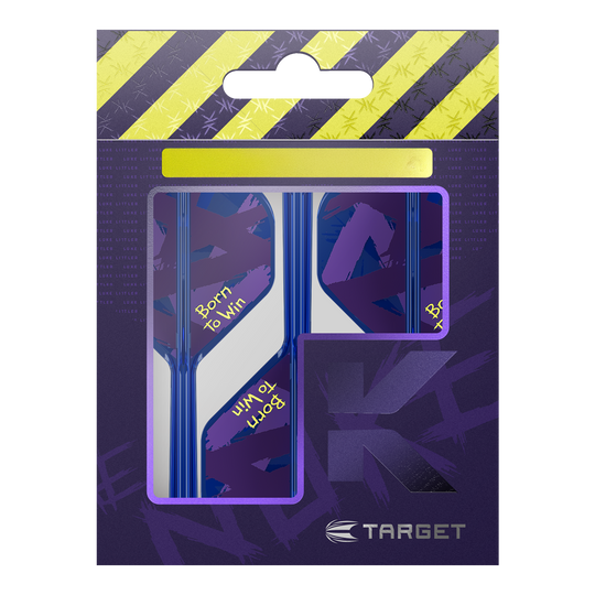 Target K-Flex Luke Littler Born To Win Wereldkampioen Nr. 2 Standaard Flights Abgebildet sind die Target K-Flex Luke Littler Born To Win World Champion No2 Standard Flights. Diese Flights werden beim Darts verwendet.