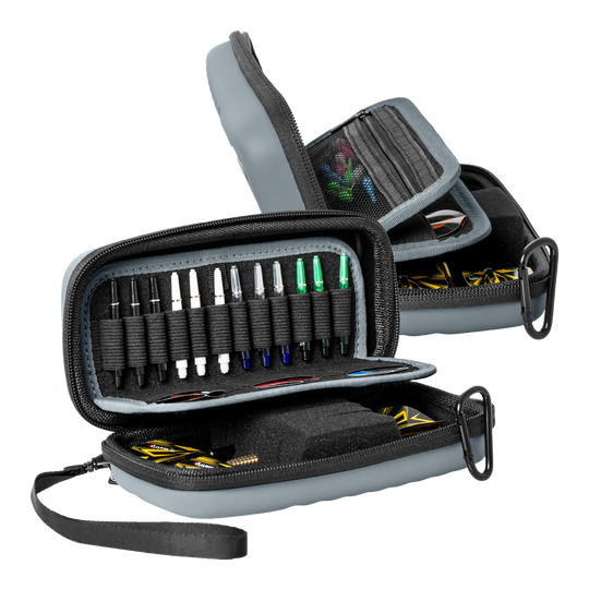 Bulls Orbis S dartkoffer - Grijs Das Produkt Bulls Orbis S Dartcase - Grau ist auf dem Bild zu sehen. Es handelt sich um ein stabiles Dartcase für den sicheren Transport von Darts.