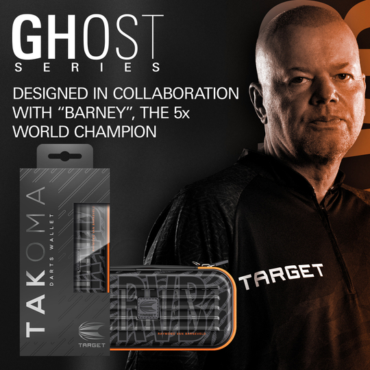 Takoma Ghost Series Raymond Van Barneveld dartkoffer Zu sehen ist das Takoma Ghost Series Raymond Van Barneveld Dartcase. Es ist ein stabiles Etui für Darts, inspiriert von Raymond Van Barneveld.
