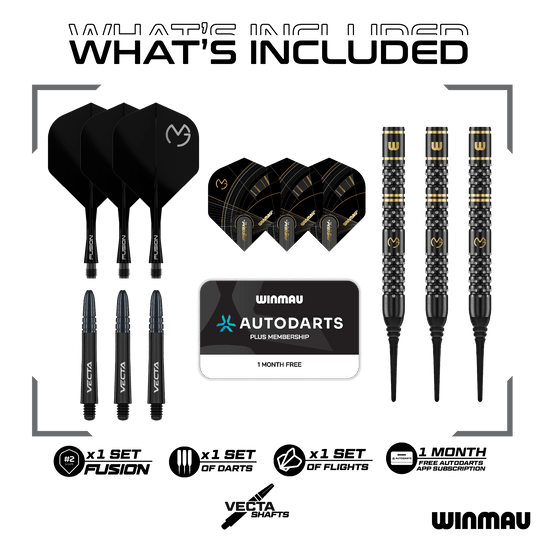 Winmau Michael Van Gerwen W-MAX zachte dartpijlen - 18g Winmau Michael Van Gerwen W-MAX zachte dartpijlen - 18g