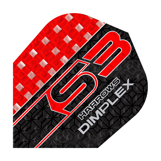 Harrows Dimplex S3 Flights - Rood Dieses Bild zeigt einen Harrows Dimplex S3 Flight in den Farben Rot und Schwarz. Auf dem Flight stehen die Wörter "S3", "Harrows" und "Dimplex".