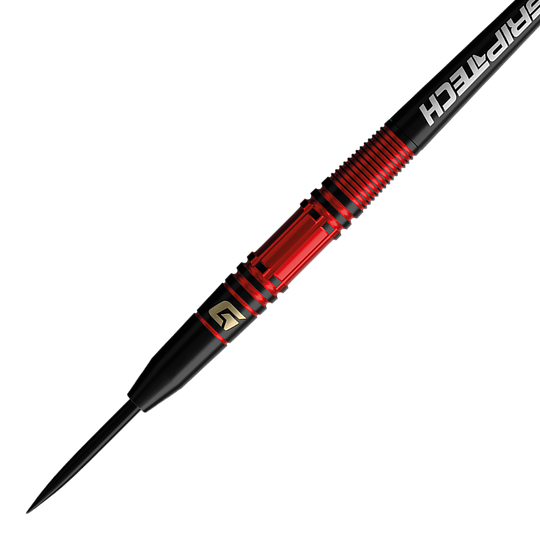 GOAT Atleet Rode Wolfraam Stalen Darts Dies ist ein Foto der GOAT Athlete Red Tungsten Steeldarts. Die Steeldarts bestehen aus robustem Tungsten.