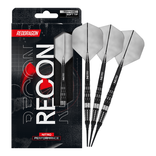 Red Dragon Recon Torpedo Soft Darts - 20 g Hier sind Red Dragon Recon Torpedo Softdarts - 20g vollständig abgebildet. Das Set ist ideal für Softdartspieler und wirkt professionell.