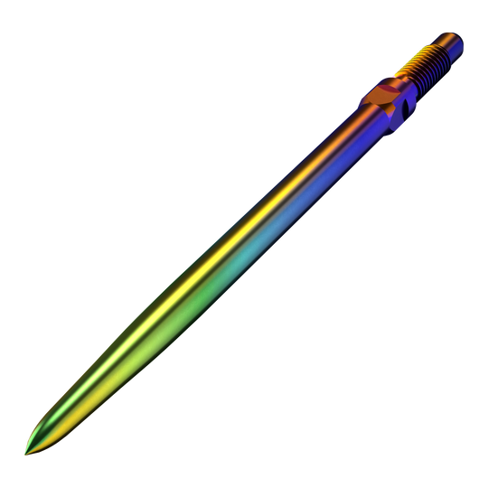 Bulls NL Convertible Point Dart Tips - Glad - Regenboog Ein Bild mit dem Dateinamen BU57716_BullsNL_Convertible_Points_Smooth_Rainbow_36mm_2. Es stellt vermutlich eine weitere Ansicht eines Dartspitzen-Artikels in Regenbogenfarben dar.