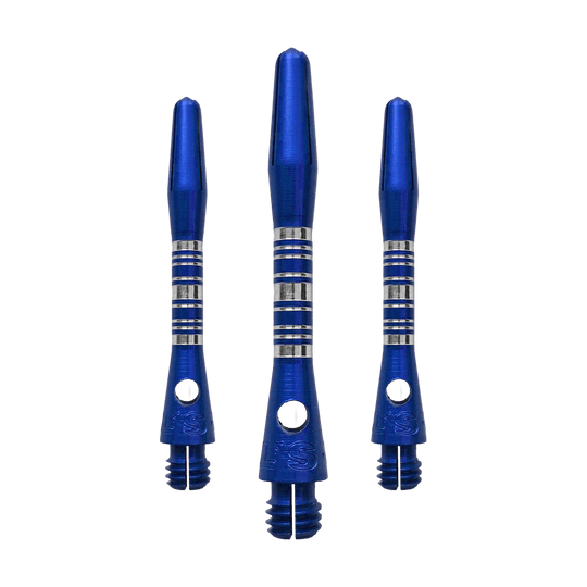 Bulls NL Supra aluminium shafts - blauw - 34 mm Das Bild zeigt ein Set Bulls NL Supra Aluminium Shafts in Blau mit 34 mm Länge. Die Schäfte sind aus Aluminium gefertigt und bieten eine hohe Qualität.