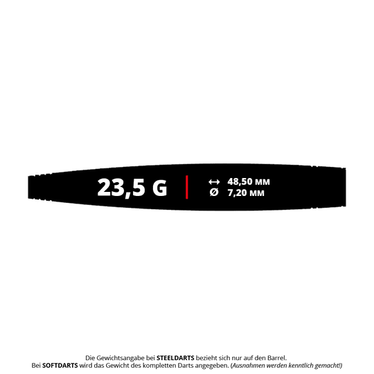 Caliburn Chord C2 stalen dartpijlen - 23,5 g Abgebildet ist der Caliburn Chord C2 Steeldart mit einem Gewicht von 23,5g. Der Dart eignet sich für ambitionierte Spieler und hat ein schlankes Design.