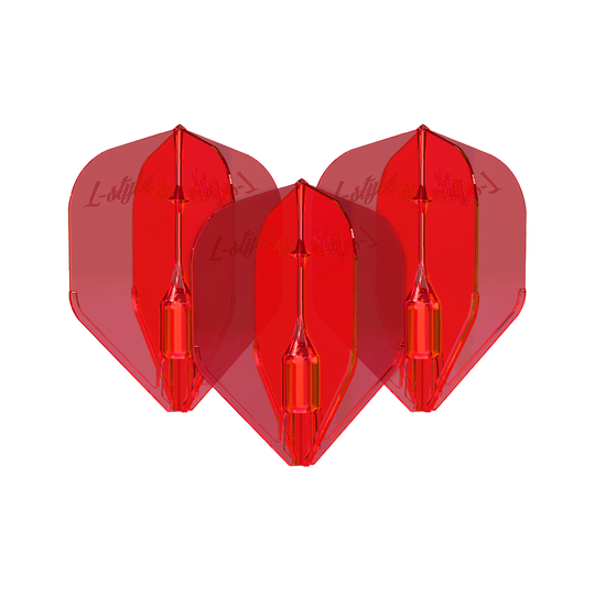 L-Style Fantom L3EZ Vluchten Rood Das Bild zeigt drei rote L-Style Fantom L3EZ Flights. Diese Flights werden als Zubehör für Dartpfeile verwendet.