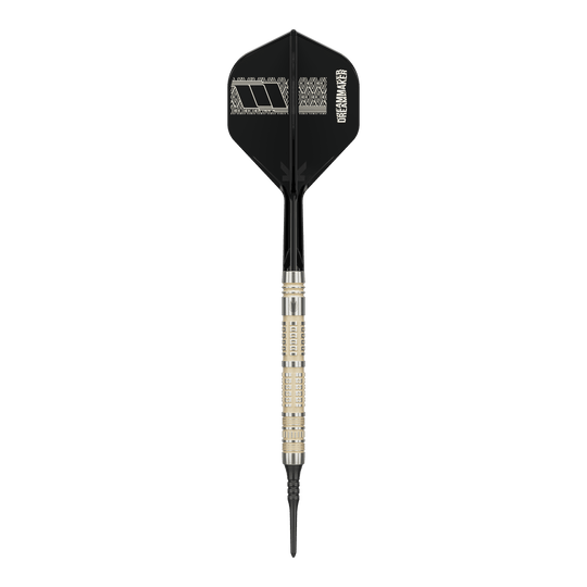 Hier ist das Produkt Target Dimitri Van Den Bergh 95K Softdarts - 19g abgebildet. Die Darts bieten eine hochwertige Verarbeitung und stilvolles Aussehen.