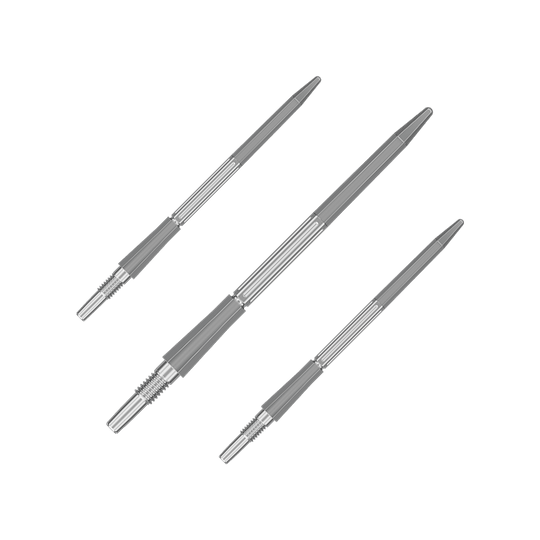 Target Elysian Archetype 43 Swiss Point stalen dartpijlpunten - zilver Das Bild zeigt ein Set der Target Elysian Archetype 43 SwissPoint Dartspitzen in Silber mit 42 mm Länge. Die Spitzen sind geeignet für professionelle Dartspiele.