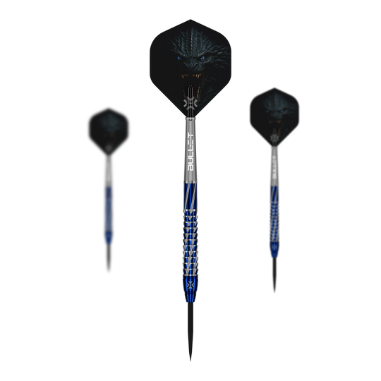 Bullet Hydra stalen darts Das Bild zeigt die Bullet Hydra Steeldarts. Ein Set präziser Steeldarts für den Dartsport.