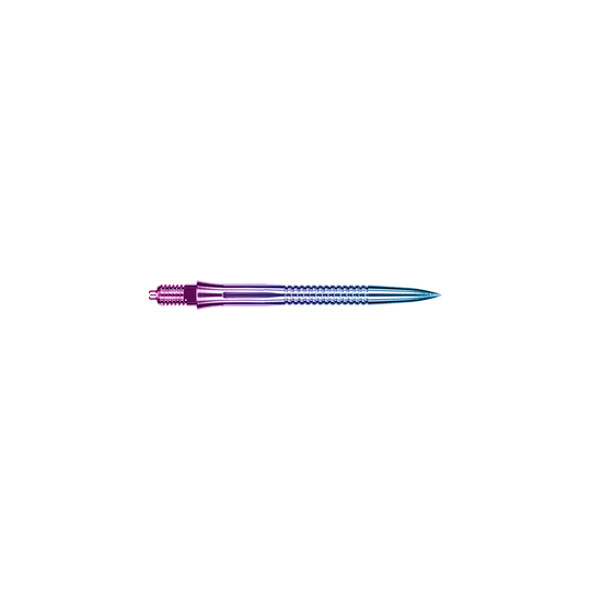 Caliburn EZ-EVO dartpunten - Gegroefd - Regenboog Regenbogenfarbene Dartspitze mit Rillen, 28 mm lang. Sie eignet sich für abwechslungsreiche Dartspiele.
