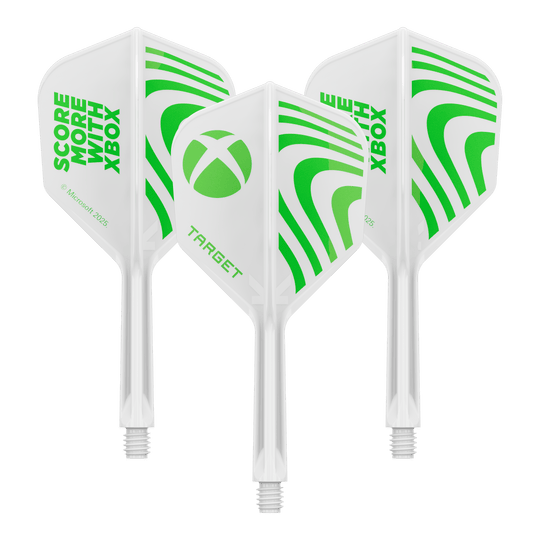 Target Xbox K-Flex No6 Flights - Wit Dieses Bild zeigt vermutlich Target Xbox KFlex No6 Flights in der Größe 19mm, ein Set. Das Bild dient zur Veranschaulichung der Dart-Zubehörteile.