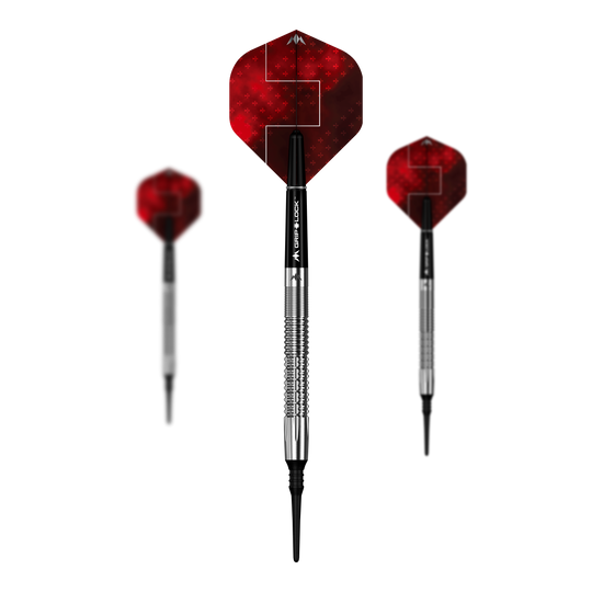 Missie Thomas Junghans Softdarts - 20g Dieses Bild zeigt das Set Mission Thomas Junghans Softdarts mit einem Gewicht von 20 Gramm. Das Dartset ist als Komplettpaket dargestellt.