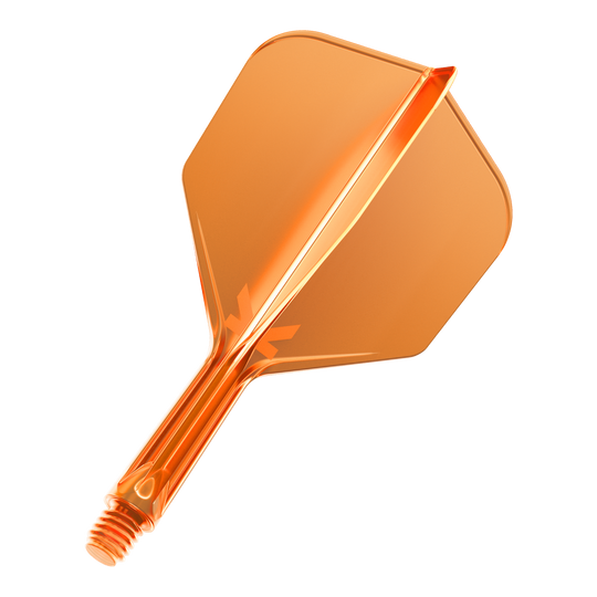 Target K-Flex No6 Vluchtsysteem - Neon Oranje Dies ist ein neonorangener Dartflight mit integriertem Schaft. Das Material ist durchsichtig und glänzend.