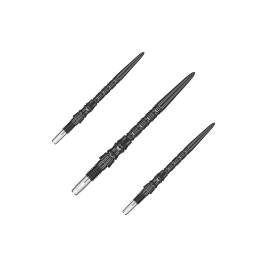 Target Signature Swiss Point TRB stalen dartpunten - zwart Dieses Bild zeigt Dartspitzen in schwarzer Farbe, 30mm Länge, vermutlich das Set. Die Dartspitzen sind als Zubehör für Darts dargestellt.