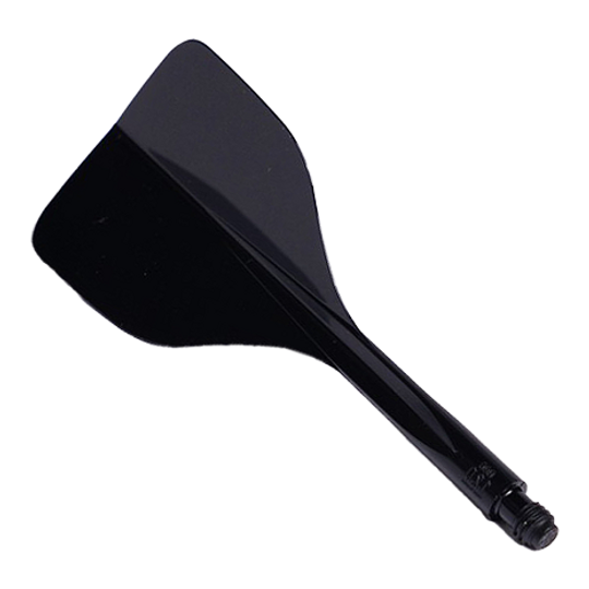 Condor Ax 120 Flight System Zwart - Klein Das Bild zeigt das Produkt "Condor Axe 120 Flight-System Schwarz - Small". Es handelt sich um ein schwarzes Dart-Flight-System mit kleiner Größe.