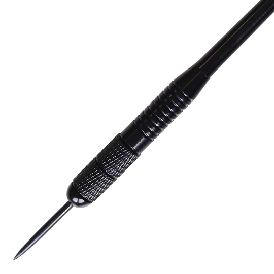 Karella zwarte messing stalen dartpijlen - 21 g Dieses Bild zeigt Karella Black Brass Steeldarts mit einem Gewicht von 21g. Die schwarzen Messing-Steeldarts sind ideal für Dartliebhaber.