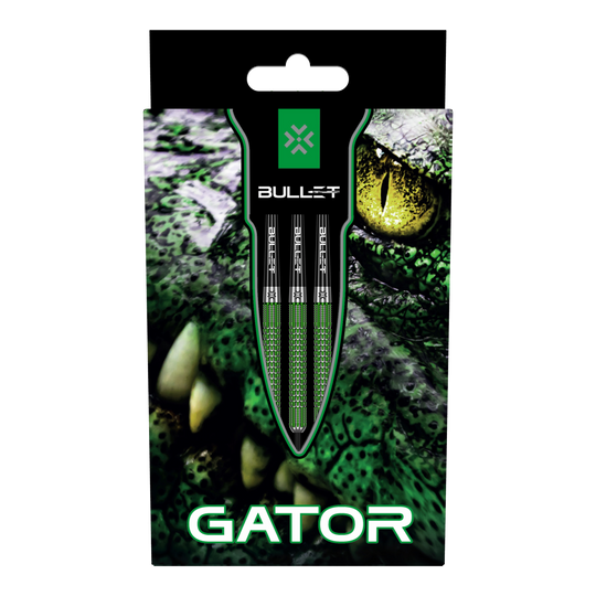 Bullet Gator stalen darts Abgebildet sind die Bullet Gator Steeldarts. Sie sind speziell für Präzision und Kontrolle beim Dartspiel entwickelt.