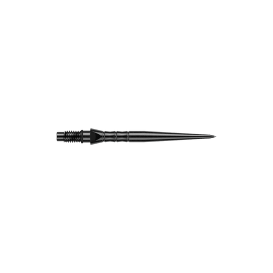 Winmau Switch Point Wave stalen dartpunten - zwart Abgebildet sind schwarze Steeldartspitzen, vermutlich 26 mm lang. Die Dartspitzen werden für Steeldartpfeile verwendet.