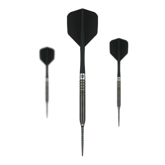 Caliburn V-Series V2 stalen darts Abgebildet ist ein Set Caliburn V-Series V2 Steeldarts. Die Pfeile sind für präzises Dartspielen konzipiert.