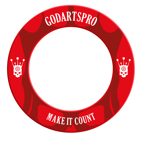 Bild mit dem Dateinamen DBS-GDP3_GoDartsPro_Dartboard_Surround_Rot_2. Es zeigt vermutlich ein Dartboard-Surround in Rot.