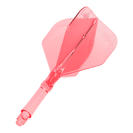 Zu sehen ist das Produkt L-Style L-Sytem Flights - Clear Red. Die roten, durchsichtigen Flights sind Zubehör für Dartpfeile.