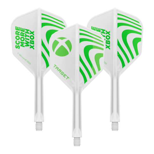 Target Xbox K-Flex No6 Flights - Wit Abgebildet ist vermutlich ein Set Target Xbox KFlex No6 Flights in der Größe 26mm. Es handelt sich um Zubehör für Dartpfeile.