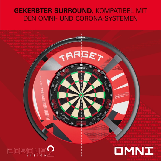 Dartbordomlijsting met inkepingen en patroon van Target