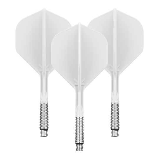 Target K-Shift No2 standaardvluchten - wit Abgebildet ist ein Dart Flight in Standardform, Modell: KShift No2, weiß, 33mm. Das Produkt wird von Target angeboten.