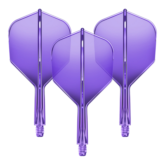 GOAT A1R No6 Flight Shaft System - Neonpaars Abgebildet ist das GD8000280_GOAT_A1R_No6_Flight-Shaft-System_NeonLila_19mm_1Set. Es scheint ein Dart Flight-Shaft in Neonlila mit einer Länge von 19 mm zu sein.