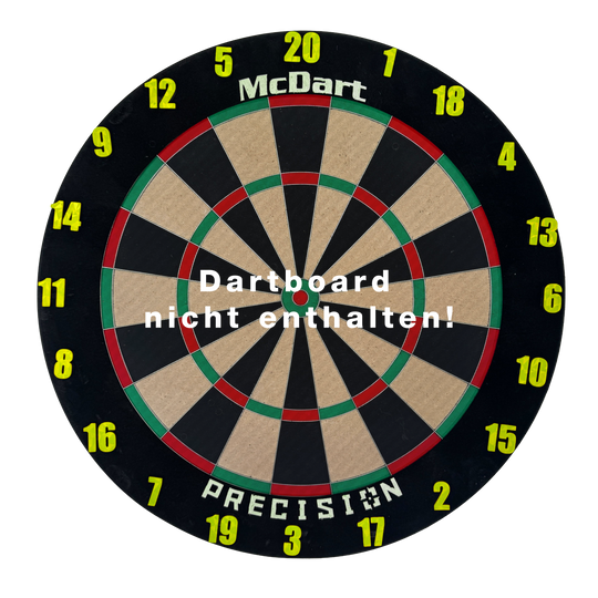 McDart Dartbord Nummerringen / Klassieke Nummerringen Auf dem Bild ist ein klassisches gelbes Board zu sehen. Das Board ist einfach und funktional gestaltet.