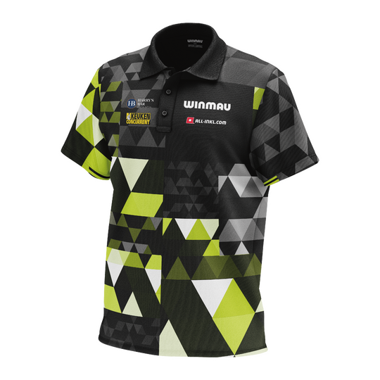 Winmau Michael Van Gerwen poloshirt met faneditie Poloshirt der Winmau Michael Van Gerwen Fan-Edition. Dieses Shirt ist für Fans von Michael Van Gerwen gestaltet.