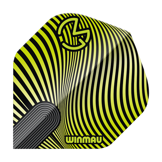 Winmau Prism Delta MvG Groen Zwart Nr. 2 Standaard Vluchten Dieses Bild zeigt die Winmau Prism Delta MvG Green Black No2 Standard Flights. Die Flights sind in den Farben Grün und Schwarz gehalten.