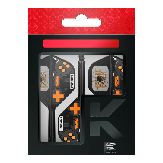 Zu sehen sind die Target K-Flex Game Over No2 Standard Flights. Sie werden als Zubehör für Dartpfeile verwendet.