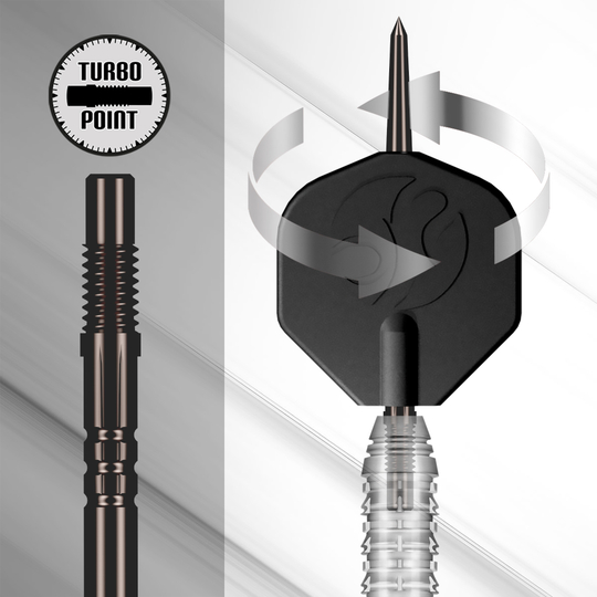 Shot Turbo Point Tool Das Foto zeigt das Shot Turbo Point Tool. Dieses Tool wird für den Wechsel und die Pflege von Dartspitzen verwendet.
