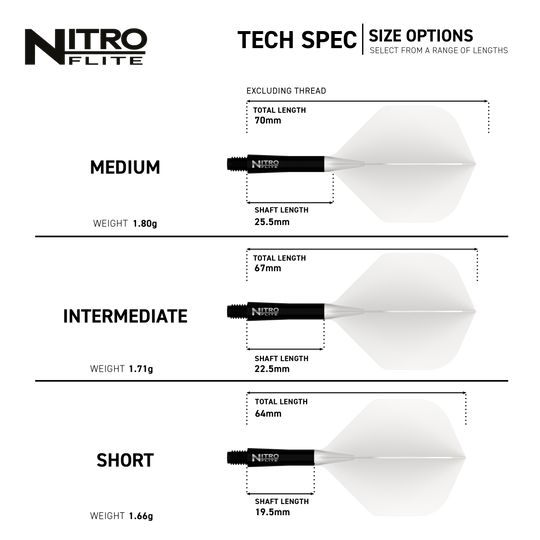 Red Dragon Nitroflite zwarte schacht witte flights nr. 2 Hier sieht man das Produkt Red Dragon Nitroflite Black Shaft White Flights No2. Diese Dart-Zubehörteile haben einen schwarzen Schaft und weiße Flights.