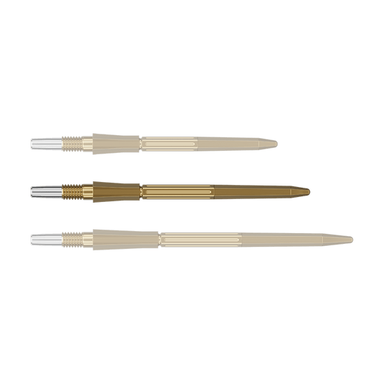 Target Elysian Archetype 43 Swiss Point stalen dartpijlpunten - Goud Abgebildet ist eine einzelne goldene Dartspitze. Die Dartspitze gehört zur Serie Target Elysian Archetype 43 SwissPoint, 35 mm.