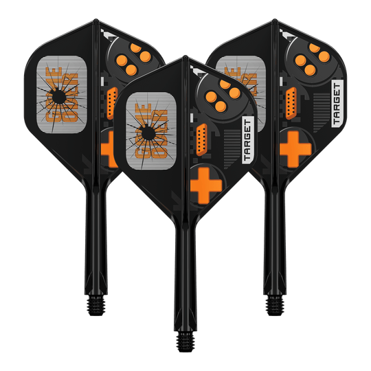 Target K-Flex Game Over No2 standaard flights Ein Set Target K-Flex GameOver No2 Standard Flights, 26 mm. Die Abbildung zeigt die Flights in sortierter Form.