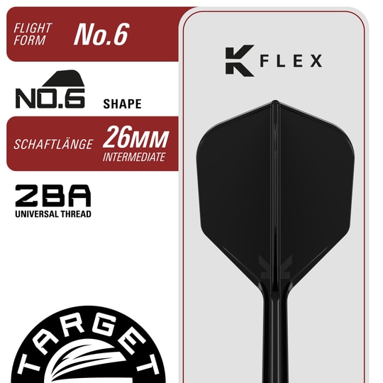 Target Black Marque Eclipse Soft Darts - 21 g Target Black Marque Eclipse Softdarts mit 21g Gewicht liegt auf weißem Hintergrund. Das Bild zeigt die Details und das Design dieses hochwertigen Softdart-Produkts.