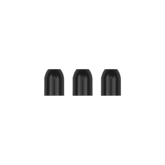 LCR-BK_L-Style_Premium_Metall_Champagne_Ringe_Schwarz_1 Das Bild zeigt drei schwarze Metallringe des Produkts „L-Style Premium Metall Champagne Ringe“. Sie sind in einer Reihe nebeneinander angeordnet.
