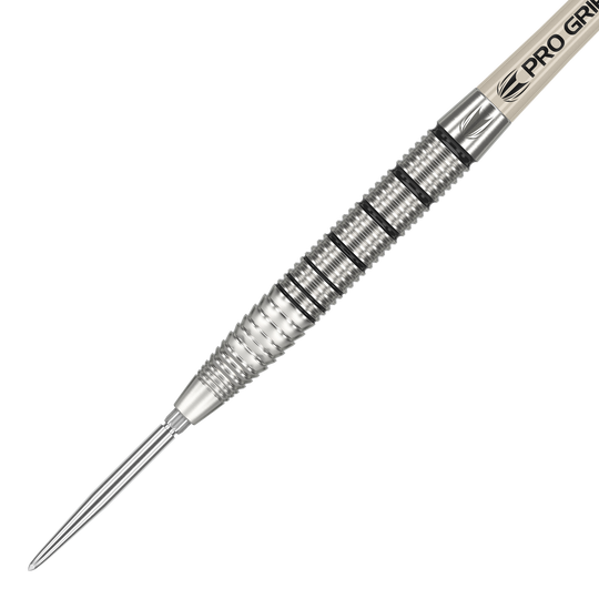 Target EXO SP02 Swiss Point stalen dartpijlen Das Bild zeigt einen Target EXO SP02 Swiss Point Steeldart. Der Dart ist silberfarben und hat eine fein gerillte Griffzone für besseren Halt.