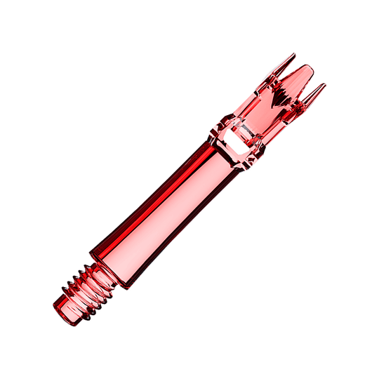 L-Style L-System vervangingsschachten - Helderrood Das Bild präsentiert zwei rote transparente Ersatzshafts. Die Shafts liegen parallel.