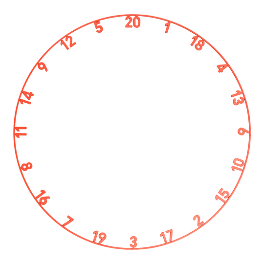 Precise 180 Endorphine stalen dartbord met nummerring - Inferno Rood Auf dem Bild sieht man das Precise 180 Endorphine Steeldartboard mit Nummernring in der Farbe Inferno Red. Das Dartboard hat ein auffälliges rotes Design.