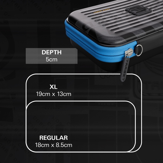 Takoma XL Ghost Series Chris Dobey darthoesje Takoma XL Ghost Series Chris Dobey Dartcase ist auf diesem Bild zu sehen. Es dient zur sicheren Aufbewahrung und zum Transport von Dartpfeilen.