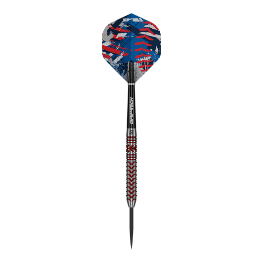 GOAT Curveball stalen dartpijlen Auf dem Bild sind GOAT Curveball Steeldarts zu sehen. Die Darts sind detailliert abgebildet.